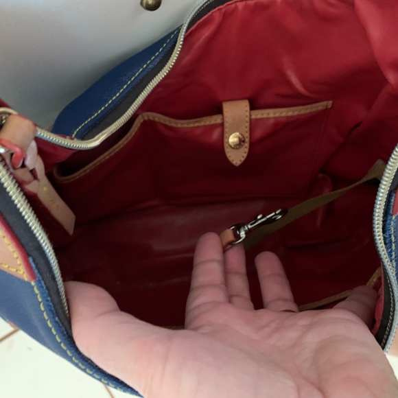 Dooney and Bourke navy and tan shoulder bag - Picture 8 of 10